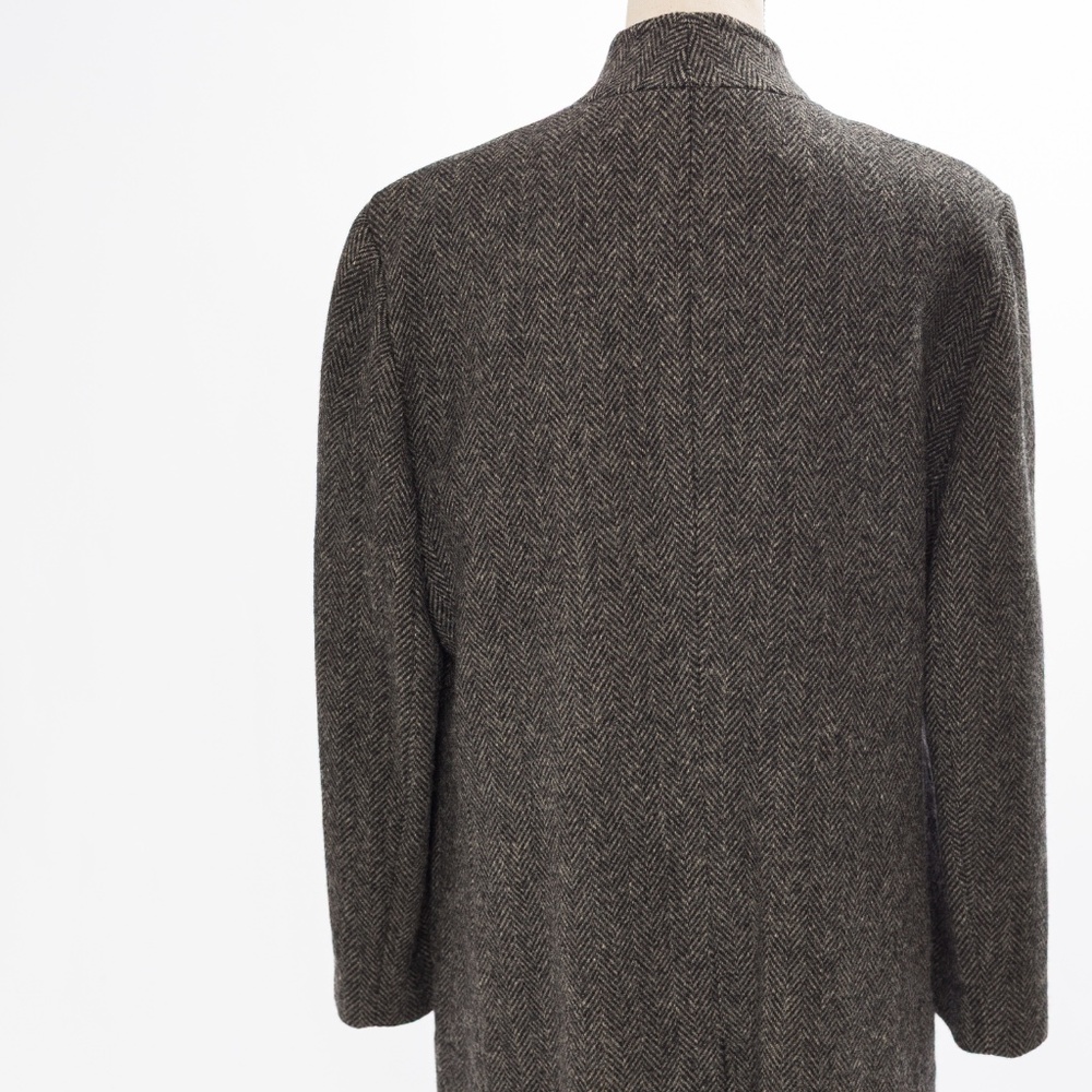 Vintage 100% pure wool full length coat herringbone tweed J.G Hook M - Picture 9 of 16